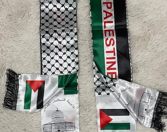 Palestine Flag Double Sided Satin Sash