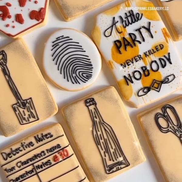 Murder Mystery Party Cookies | Game Cookies | Crime Cookies