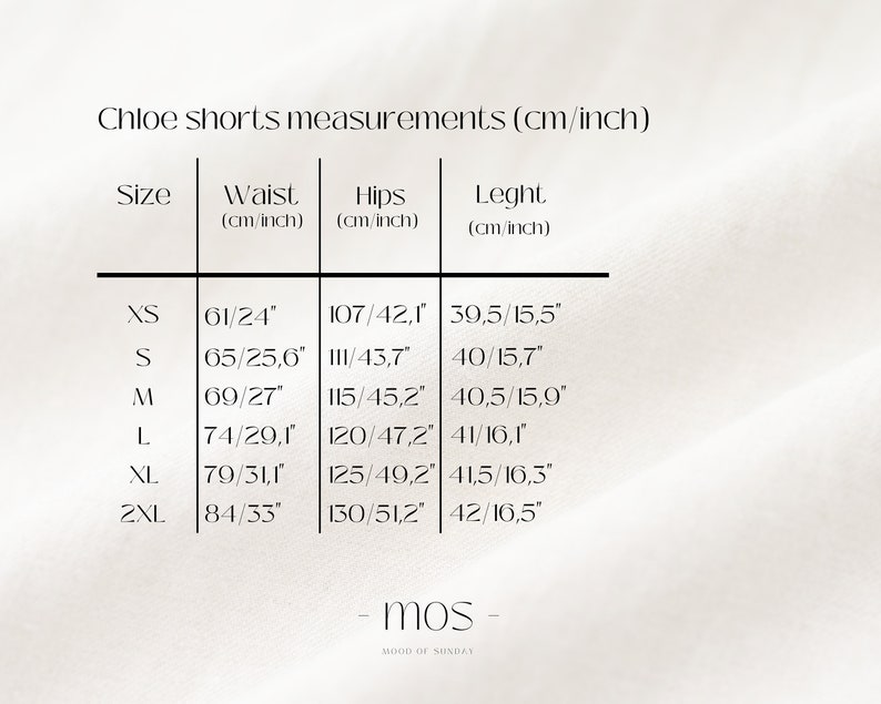 Size chart