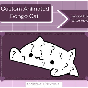 Custom Bongo Cat Emote - Vtuber, Twitch, Youtube Bongo Cat  - Cute, Chibi Style