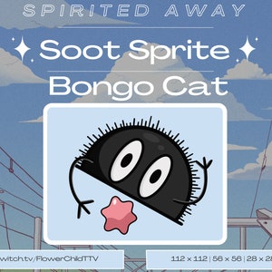 Soot Sprite Bongo Cat Animated Emote - Twitch | Cute, Chibi, Cartoon for Streamers