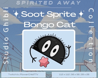 Soot Sprite Bongo Cat Animated Emote - Twitch | Cute, Chibi, Cartoon for Streamers