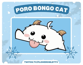 Poro Bongo Cat Animated Emote - Twitch | Cute, Chibi, Fluffy, Cartoon for Streamers