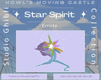 Howl's Moving Castle Star Spirit Sub Badges/Emotes PNG, Studio Ghibli Themed Collection - Kawaii, Twitch, Glow