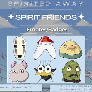 Spirited Away Spirit Friends Sub Badges/Emotes PNG, Studio Ghibli Themed Collection - Kawaii, Twitch, No Face, Radish Spirit, Duck Spirit