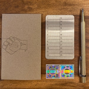 Portafoglio crittografico in acciaio inossidabile con frase di seed, password di recupero seed, penna per incisione e tag di sicurezza