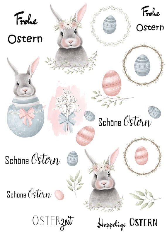 Kerzensticker ostern A6 , Kerzentattoo, Wasserschiebefolie Ostern, Kerzenfolie