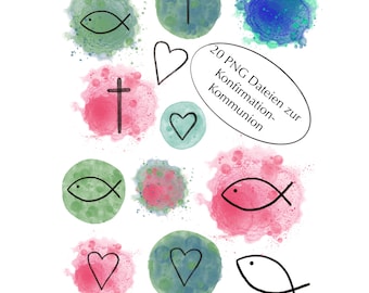 Clipart Confirmation Communion Symbols PNG Files, Digital Download