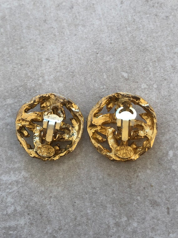 Boucles D'oreilles Vintage Clips Linda Hattab Paris - Argenté, Signées Créateur - Occasion