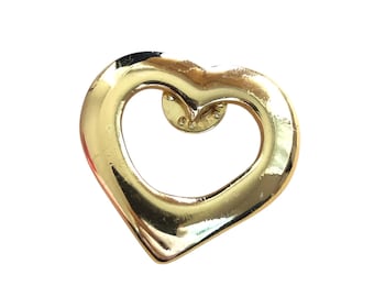 Broche Vintage Yves Saint-Laurent YSL En Métal Doré - Pièce Haute Couture Rare