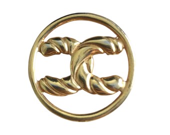 Grande Broche Vintage Kalinger Paris Noir Et Doré - Occasion, Très Bon état