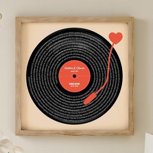 Pósters personalizados, regalo personalizado, vinilo, portada de álbum, letras de canciones, regalo de boda, arte musical, póster con letras, descarga digital