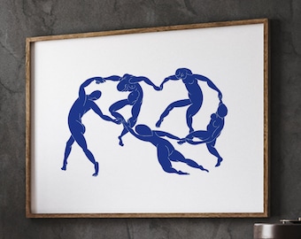 Henri Matisse 'the Dancer' Print, Blue and White Minimalist Wall