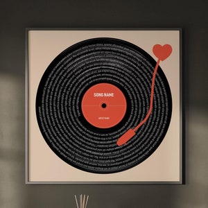 Pósters personalizados, regalo personalizado, vinilo, portada de álbum, letras de canciones, regalo de boda, arte musical, regalo de cumpleaños, póster con letras, descarga digital