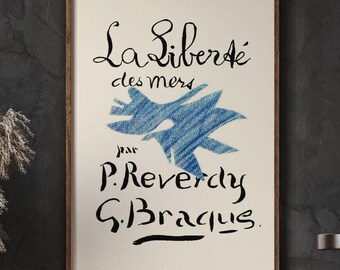 Georges Braques utställningsaffisch, La Liberte väggkonst (digital nedladdning)