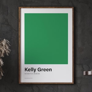 Kelly Green Color Poster Print, Great Color Scheme, Minimalistic Design, Trending Colour Print, Nordic Poster Art, DIGITAL DOWNLOAD