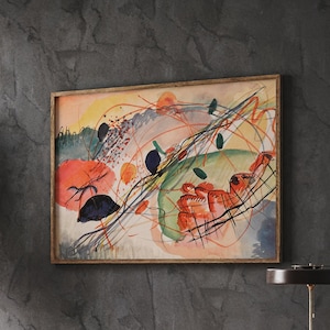 Póster de Wassily Kandinsky, Acuarela 6 - 1911, Museo de Arte Moderno, Póster de exposición, Reproducción fina, Galería de pared, DESCARGA DIGITAL