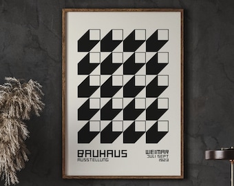 Bauhaus Exhibition Poster, Geometric Abstract Print (Digital Download)