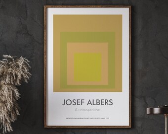 Josef Albers Poster, Minimalist Art, Homage to the Square Series, Small to Large Sizes, Geometric Art, Instant Download