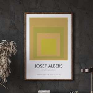 Josef Albers Poster, Minimalist Art, Homage to the Square Series, Small to Large Sizes, Geometric Art, Instant Download