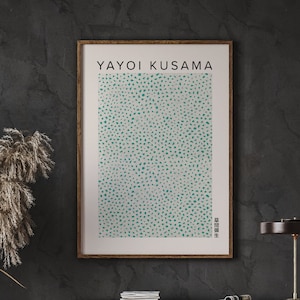 Yayoi Kusama Infinity Nets, Light Green Print, Japanese Modern Art, Modern Art, Instant Download