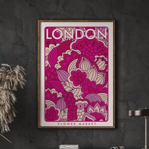 London Flower Market, Flower Market Poster, Flower Market Prints, Flower Shop, Florist Gift, Flower Print, Instant Download
