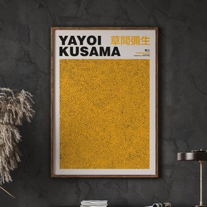 Yayoi Kusama Infinity Nets Poster, Yellow Wall Art, Japanese Poster, Abstract Poster, Modern Japanese Poster, Instant Download