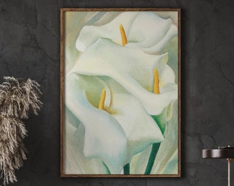Georgia O’Keeffe Art Poster, Calla Lilies III - 1924, Abstract Wall Art Decor, Gallery Art, Modern Wall Art, Instant Download