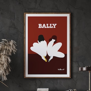 Bernard Villemot Poster, Bally Lotus Poster, Gallery Quality Art, Wall Art Decor, Home Decor, Fashion Poster,  Instant Download