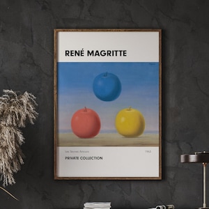 Rene Magritte Art Print, Les Jeunes Amours 1963, Colorful Apples Poster Print, Unique Wall Art, Digital Download