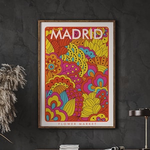 Madrid Flower Market, Flower Market Poster, Flower Market Prints, Flower Shop, Florist Gift, Flower Print, Instant Download