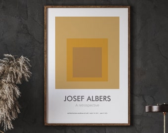 Josef Albers Geometric Art Print, Abstract Squares (Instant Download)