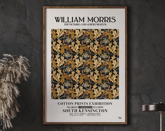 William Morris Flower Poster, Botanical Art Print (Instant Download)