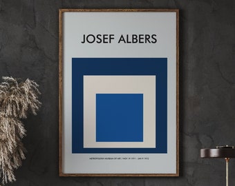 Josef Albers, Museum Exhibition Poster, lnteraction of Color,, Minimalistic Art, Wall Art, Ideal Gift, Instant Download