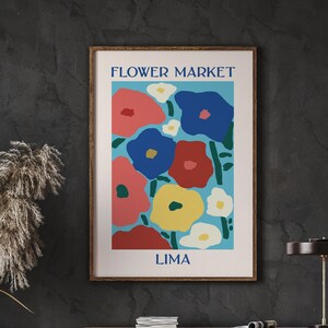 Flower Market, Fresh Flowers, Flower Market Lima, Flower Market Print, Wildflower, Flower Market Poster, Instant Download