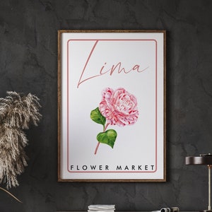 Flower Market Wall Art, Lima Flower Market, Spring Flower Market Wall Decor, Flower Shop Sign, Instant Download