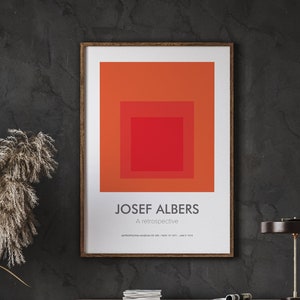 Josef Albers Style, Burnt Orange, Museum Exhibition Poster, lnteraction of Color, Instant Download