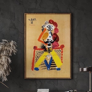 Picasso Wall Art, Picasso Painting, Pablo Picasso Drawing, Wall Decor, Living Room, Instant Download