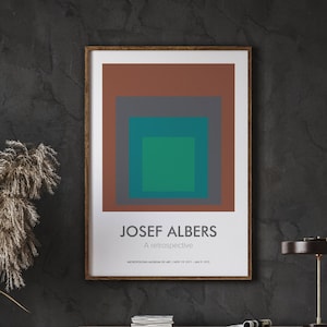 Josef Albers Wall Art, Minimalist Art, Homage to the Square Series, Small to Large Sizes, Geometric Art, Abstract Poster, Instant Download