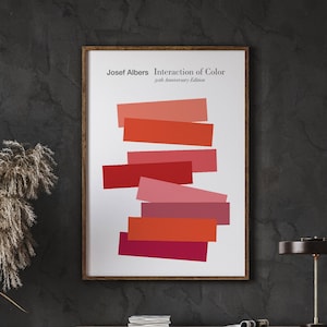 Josef Albers Exhibition Poster, Interaction of Color, 50th Anniversary Edition, Albers Pink, Abstract Poster, Instant Download