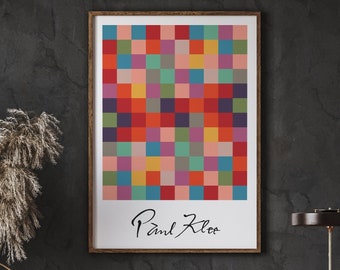 Paul Klee Geometric Art Print, Colorful Squares (digital Download