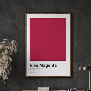 Viva Magenta Print, Color of the Year 2023, Modern Wall Art, Living Room Decor, Instant Download