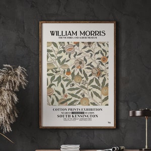 William Morris Floral Poster, Morris Flower Pattern, Art Nouveau, Modern Art Gallery Wall, Instant Download