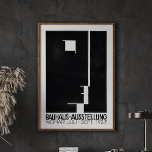 Impressão Bauhaus, pôster do Museu Bauhaus, pôster da Exposição Bauhaus, Arte Minimalista