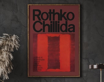Mark Rothko Eduardo Chillida Poster Print, Rothko Chillida Exhibition Poster 1962, Rothko Vintage Art, Instant Download