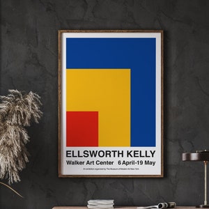 Ellsworth Kelly Exhibition Poster, Museum of Modern Art New York, Geometric Poster, Wall Gallery, Wall Art, Living Room, Digital Download