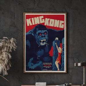 Danish Movie Poster for King Kong, King Kong Retro Movie Print, Retro Cinema, Home Decor, DIGITAL DOWNLOAD