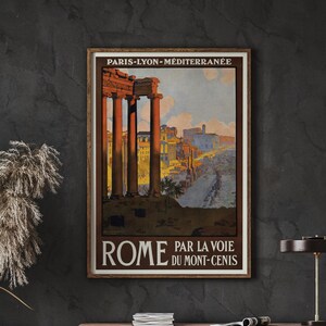 Rome Vintage Travel Poster Print, Paris Travel Print, Rome Wall Art, DIGITAL DOWNLOAD