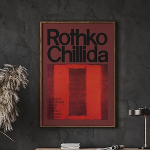 Mark Rothko Eduardo Chillida Poster Print, Rothko Chillida Exhibition Poster 1962, Rothko Vintage Art, Instant Download