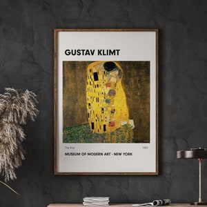 Gustav Klimt Vintage Poster, The Kiss, Interior Design, Art Poster, Gallery Art, Multiple Sizes, Instant Download